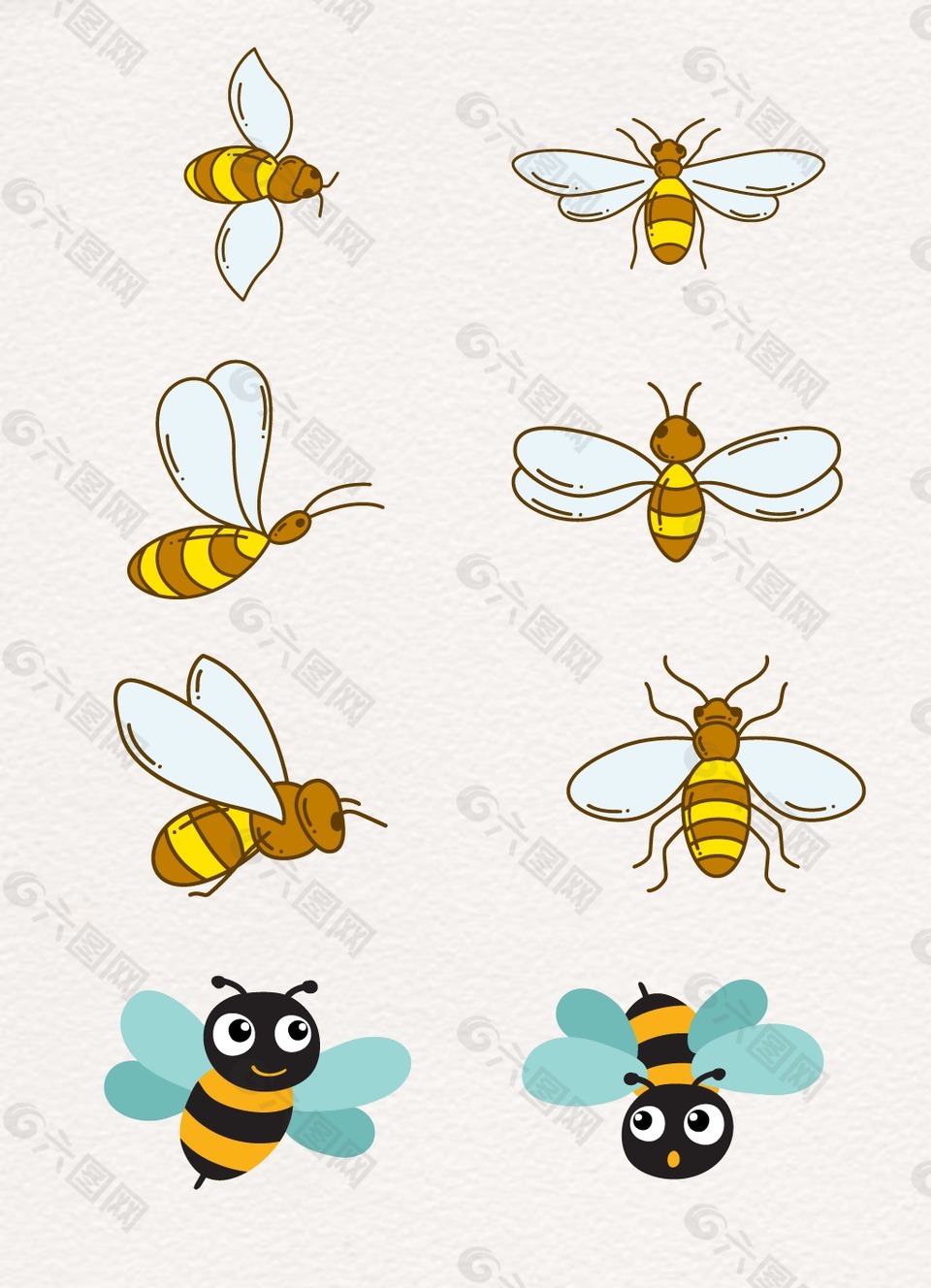 手绘设计卡通蜜蜂
