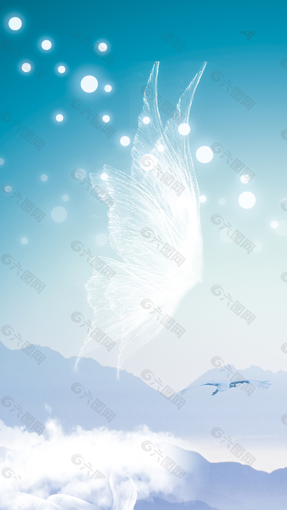 蓝天梦幻天使背景背景素材免费下载 图片编号 六图网