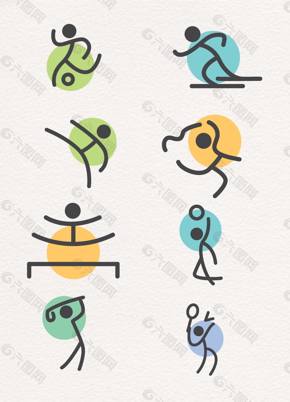 人物运动线条卡通设计