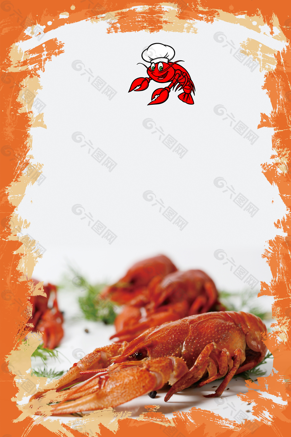 美味香辣小龙虾美食背景