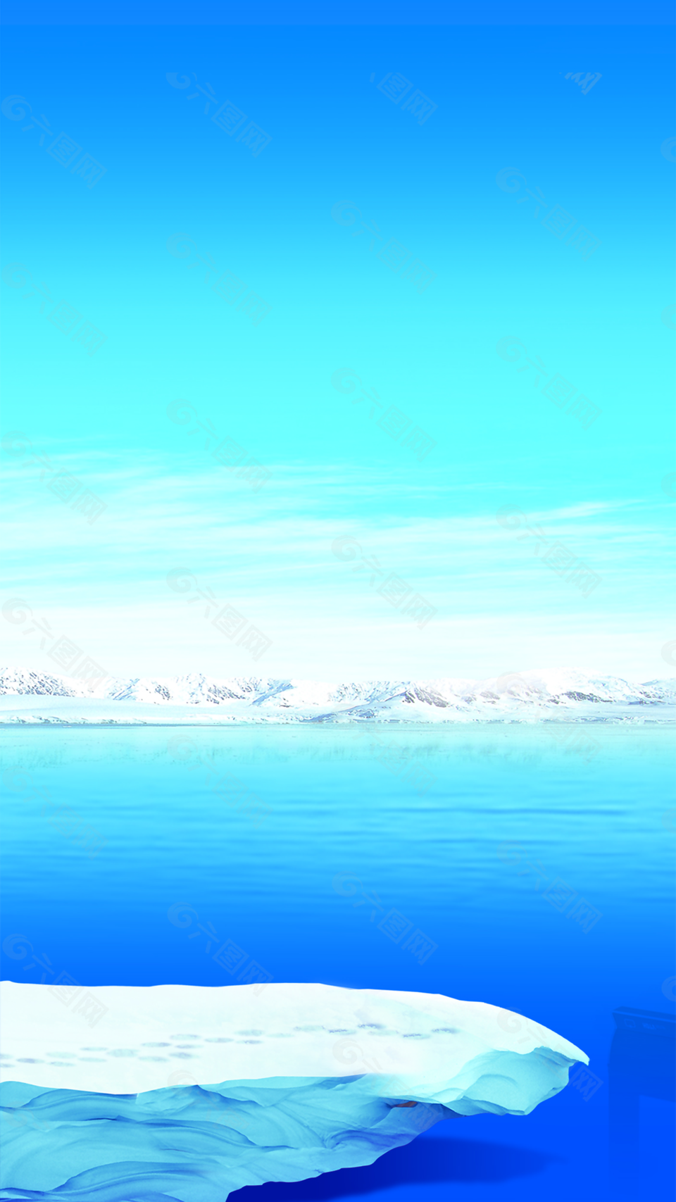 冰山海水企鹅背景