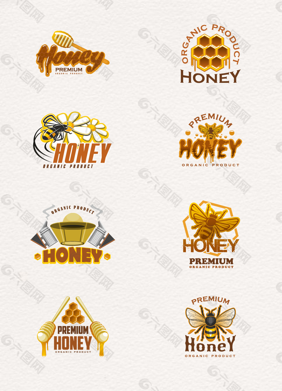 卡通蜂蜜标签图片素材