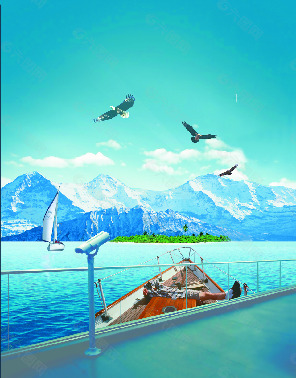 冰山瞭望主题背景