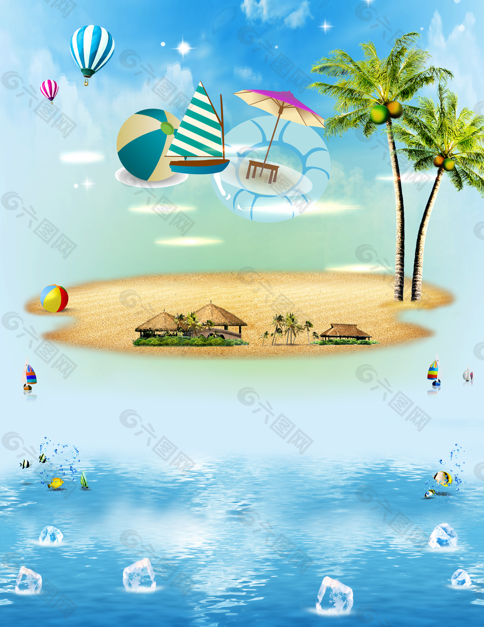 冰爽夏日低价来袭夏季背景