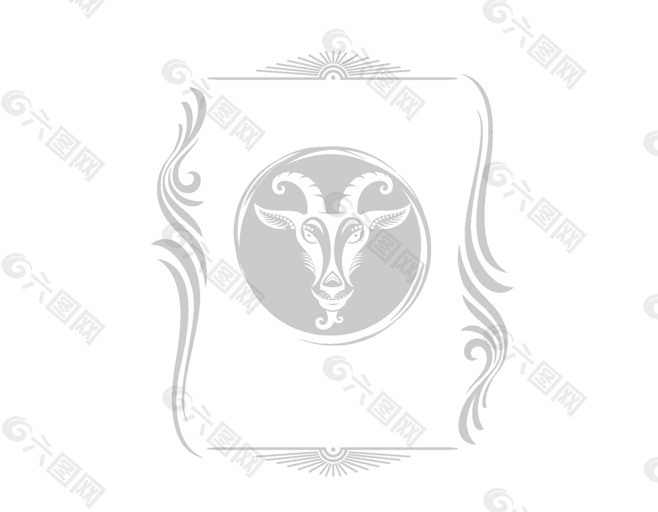 手绘牛头像模板图案设计