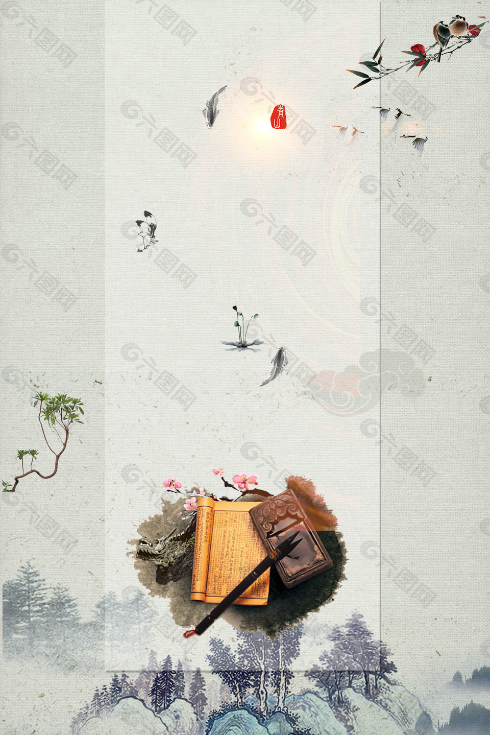 中国传统书法海报背景