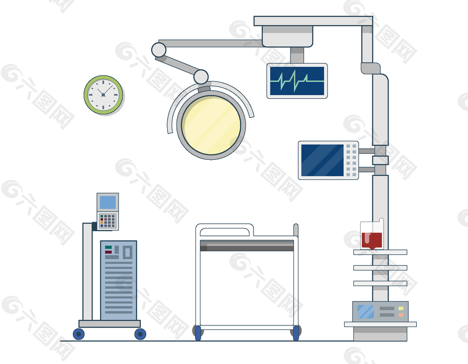医院检查身体器材矢量图