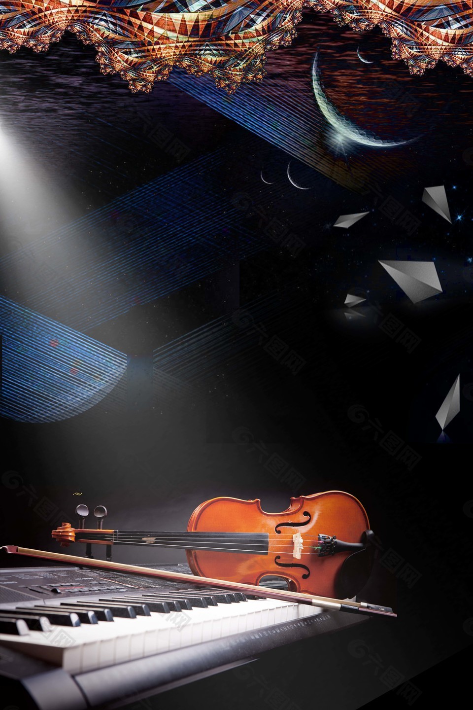 乐器小提琴培训招生海报背景