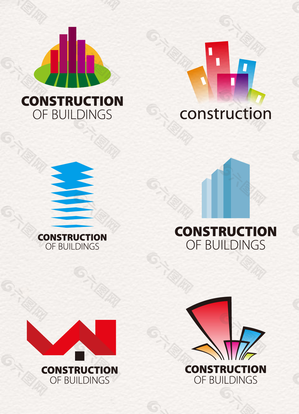 彩色建筑物logo设计