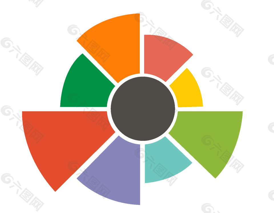 彩色圆形分类矢量素材