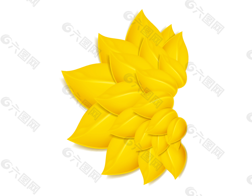 手工制作叠加的黄色叶子