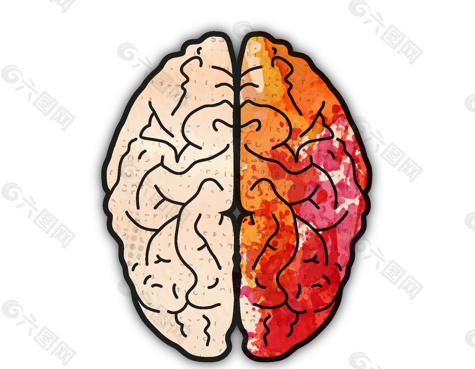 卡通人体大脑矢量元素