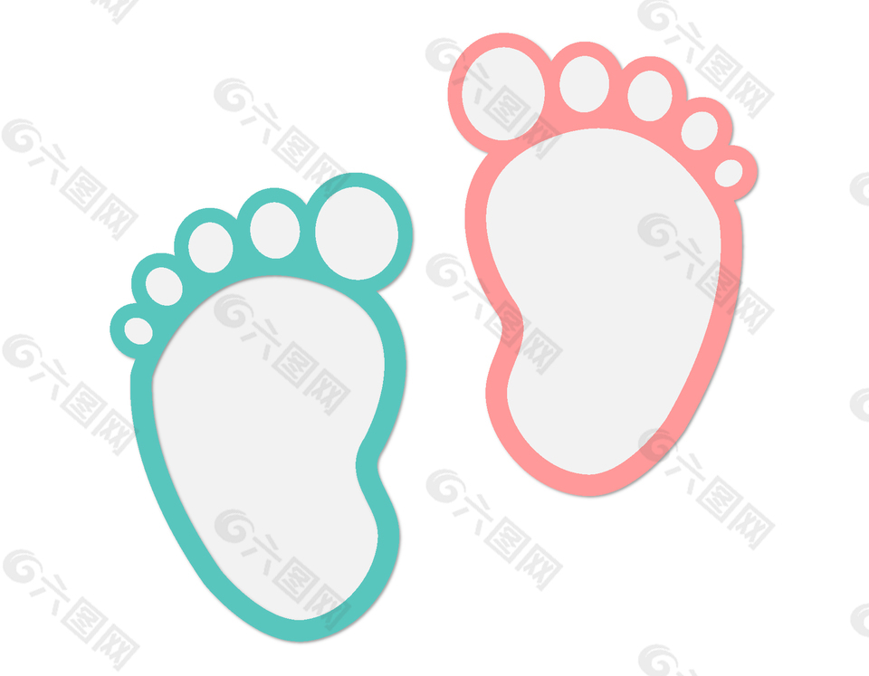 卡通手绘脚印矢量图