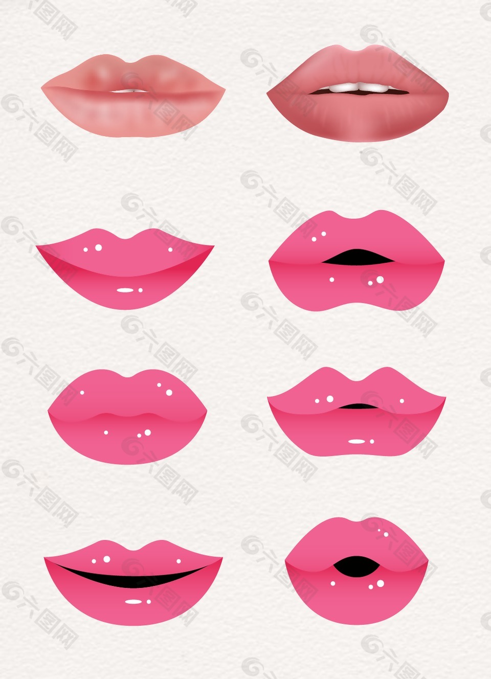 粉色水润可爱嘴唇设计