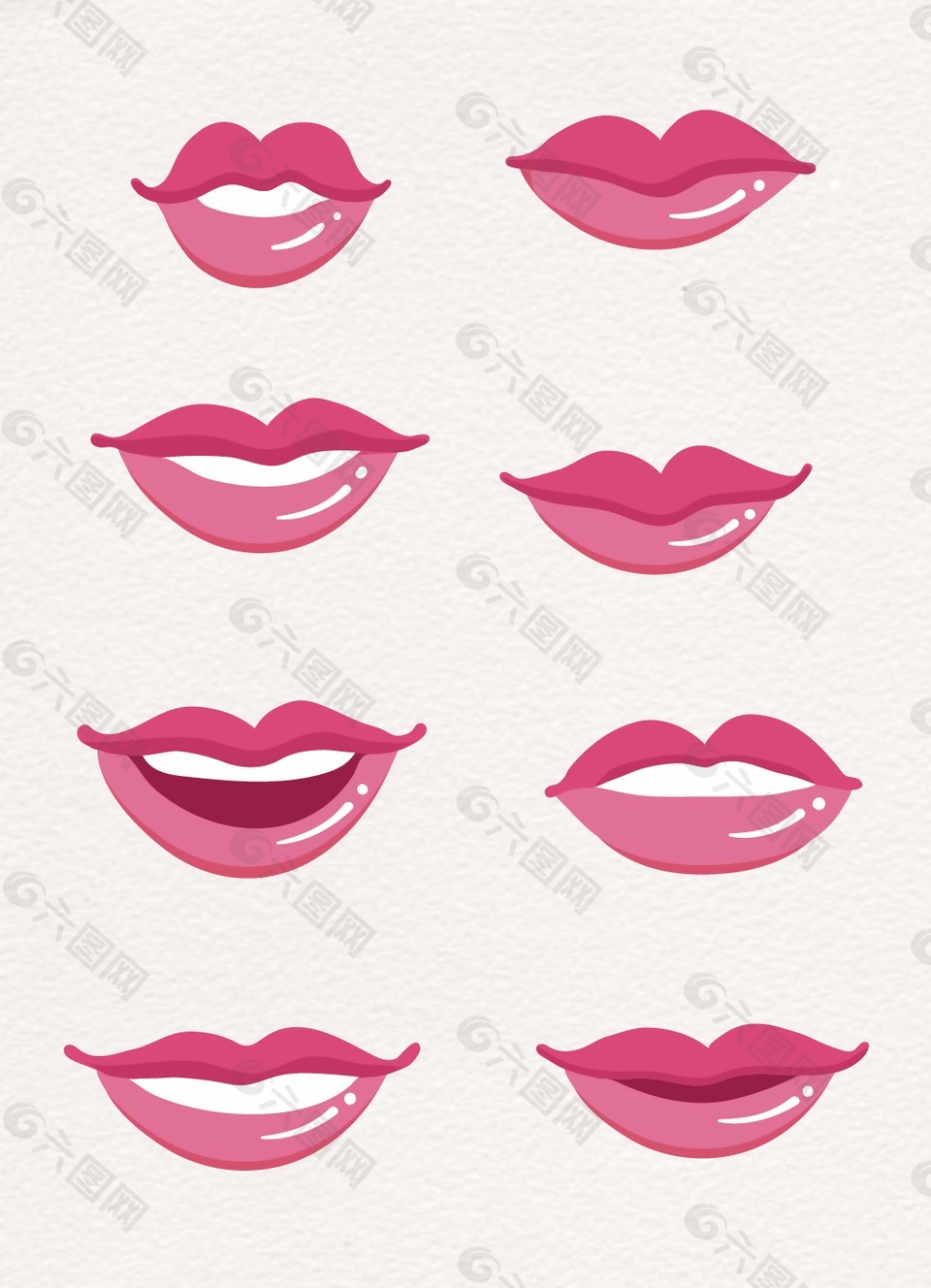 可爱卡通嘴唇设计