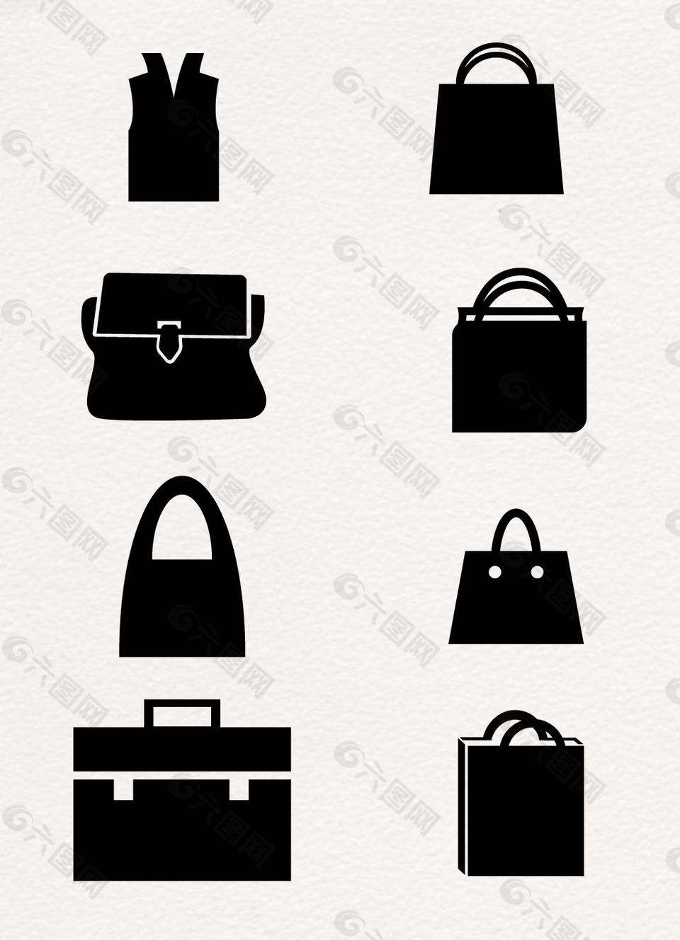 黑色包包剪影设计