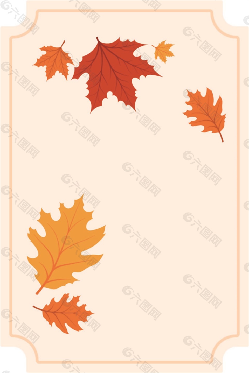枫叶贺卡矢量素材