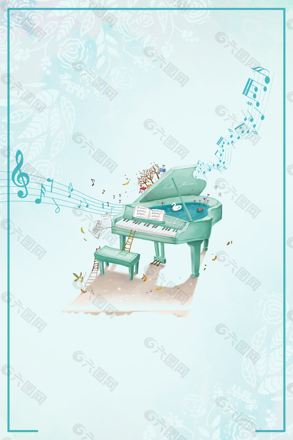 音乐梦想钢琴培训背景