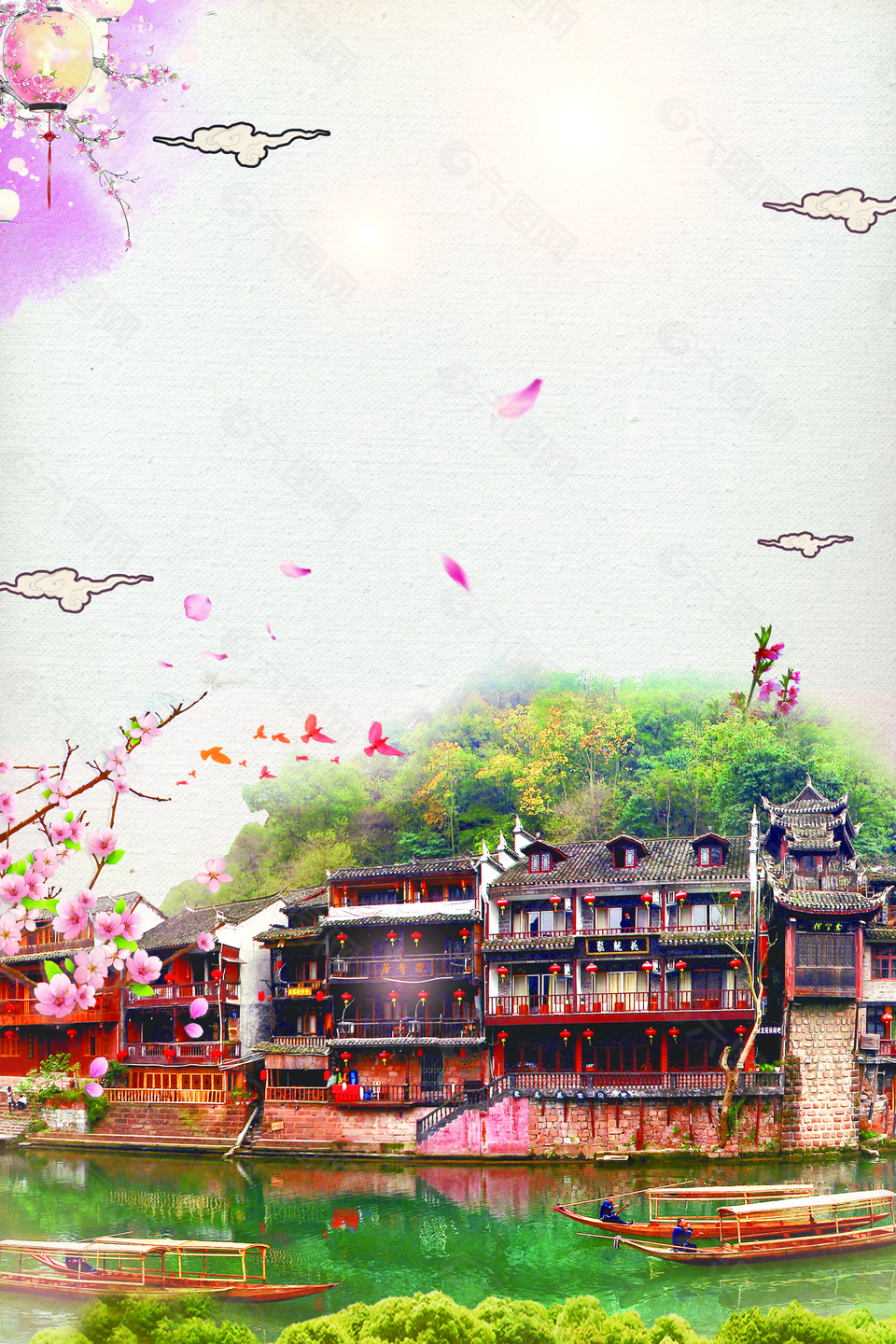 中国风传统山水风景背景背景素材免费下载 图片编号 六图网