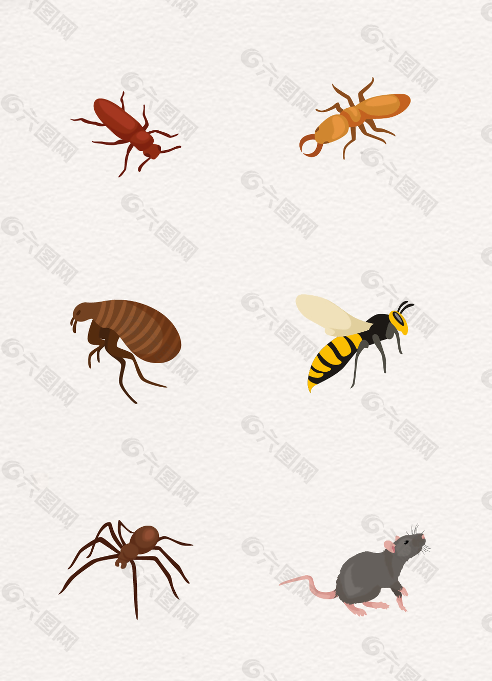 卡通小虫子矢量素材设计