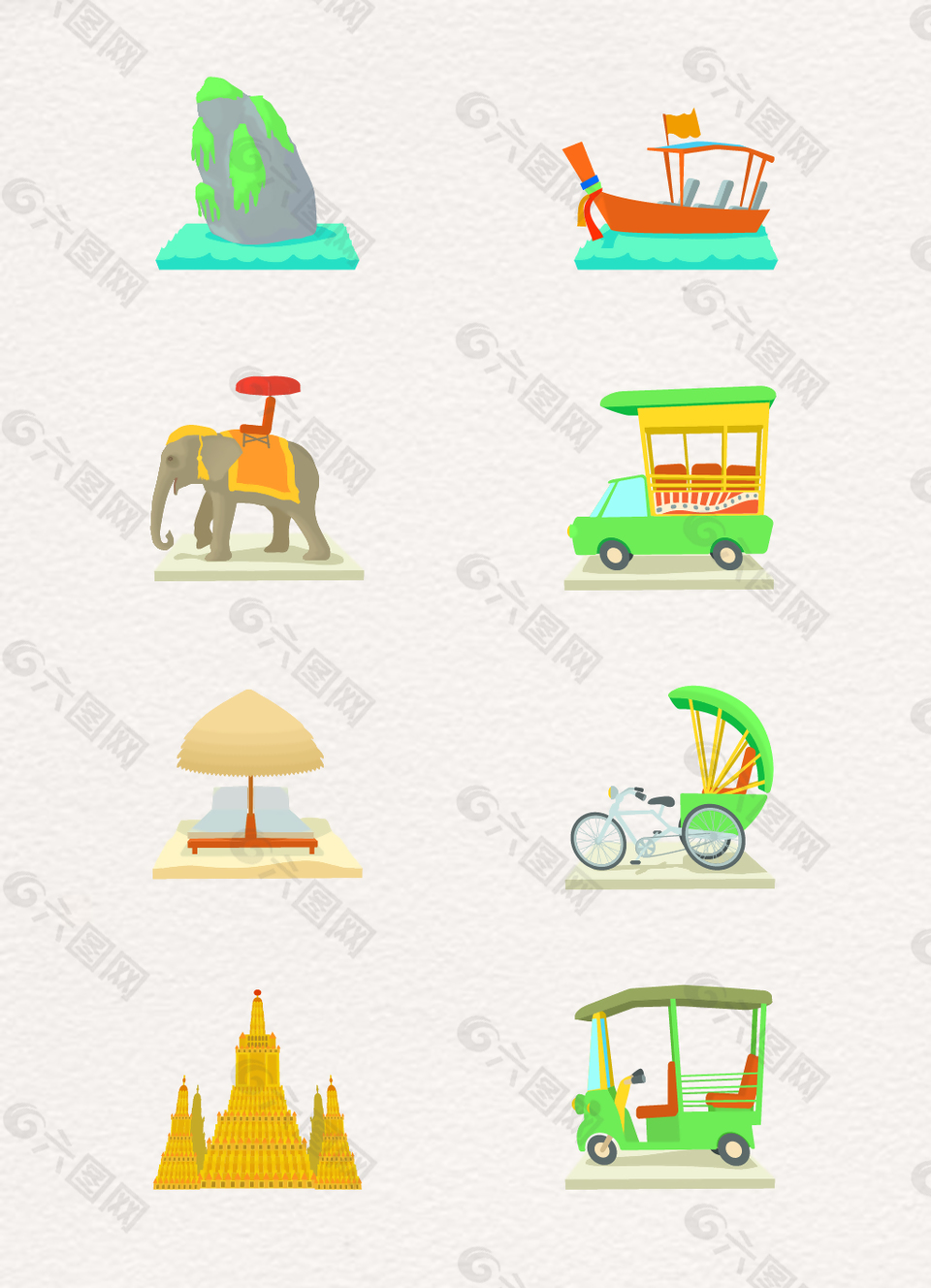 小清新泰国旅游素材