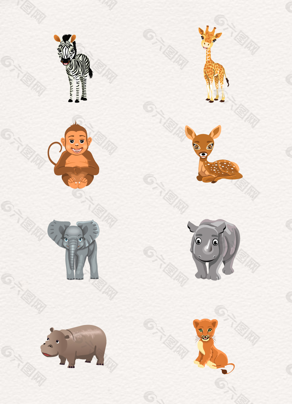 8款小动物卡通设计