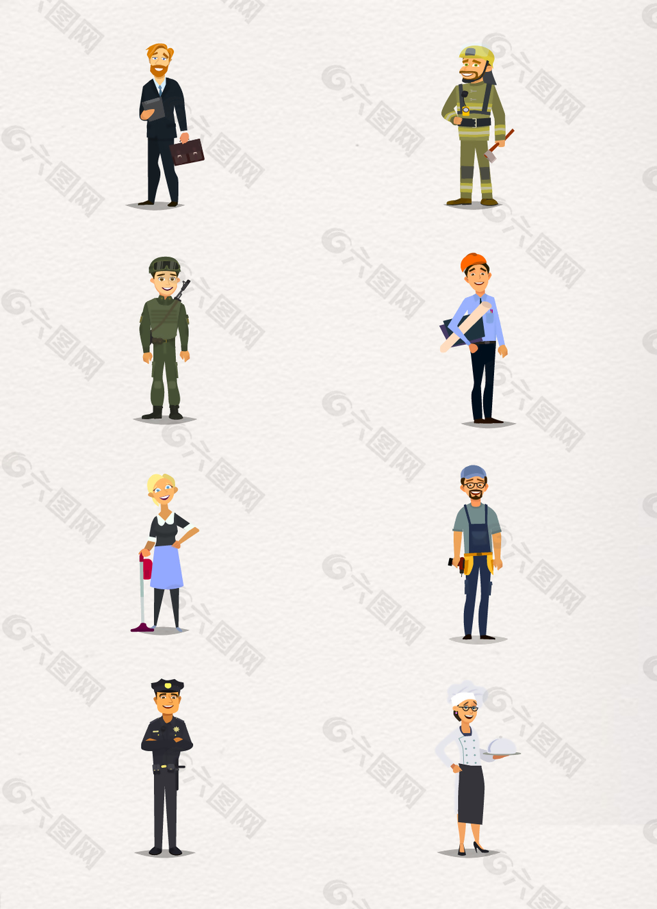 职业人物漫画形象设计
