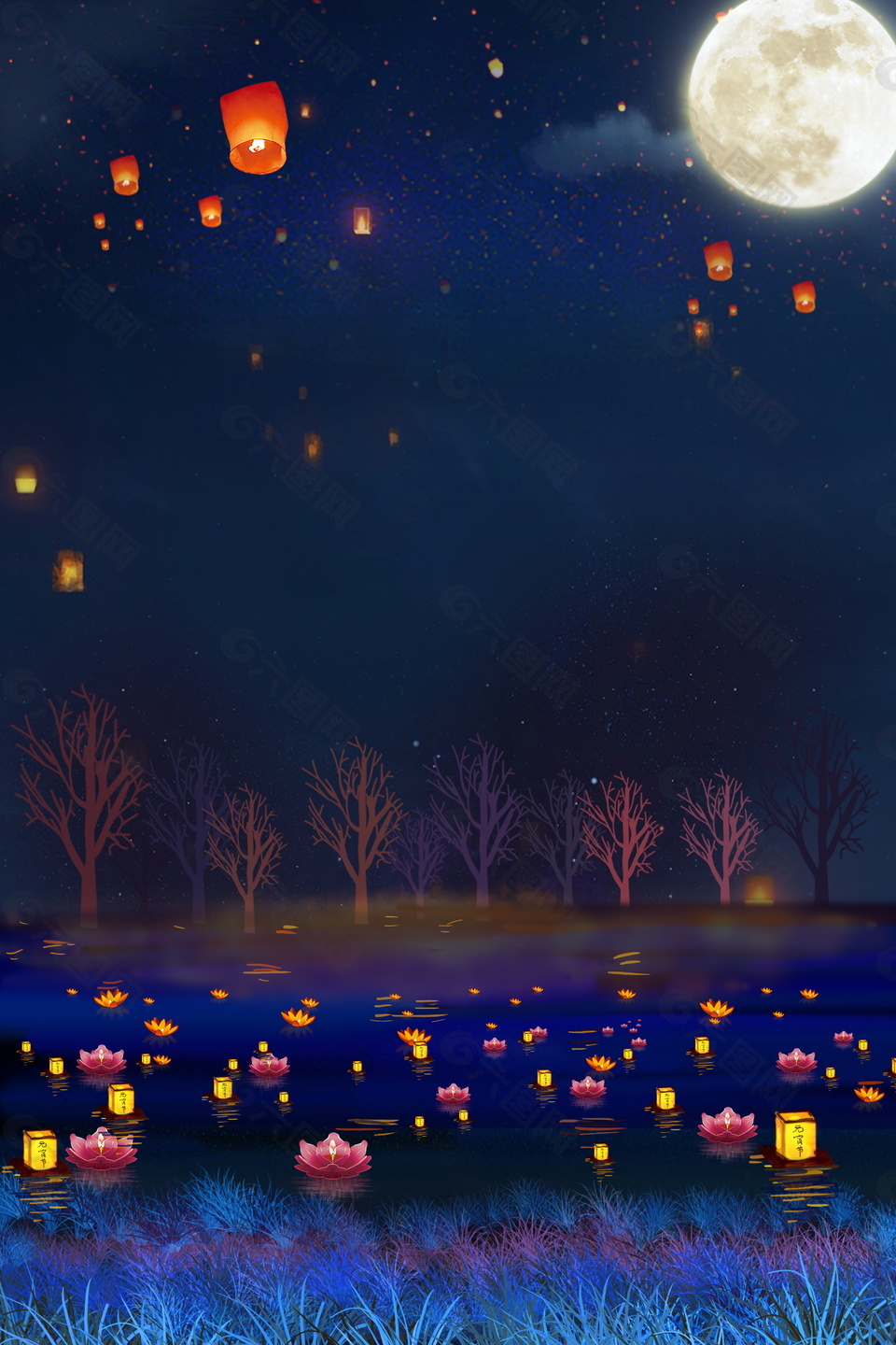 中元节背景设计