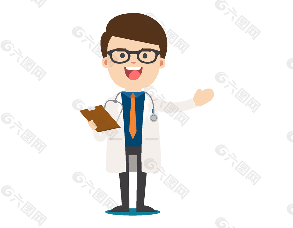 手绘卡通医生元素