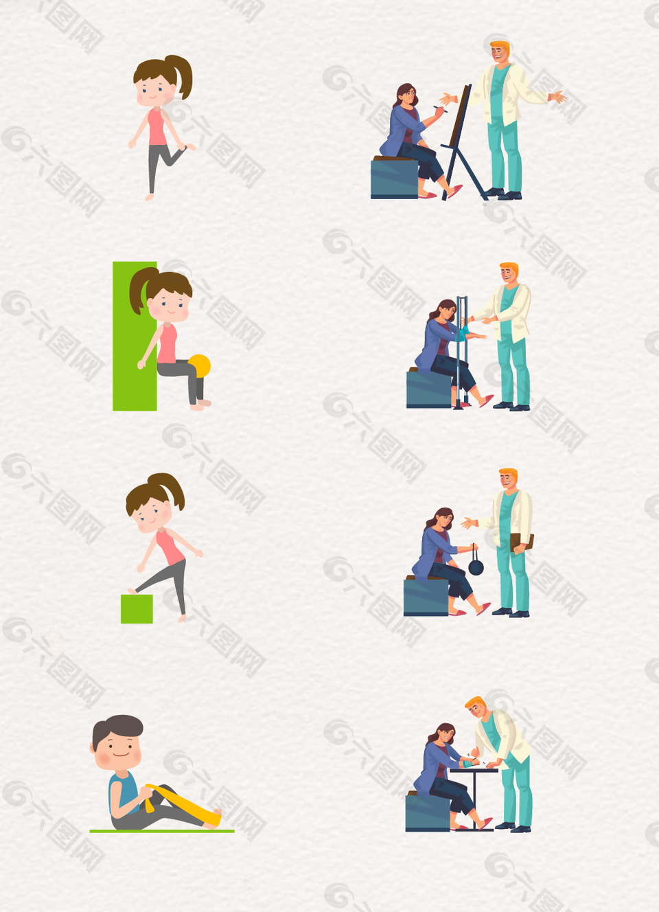 卡通做物理治疗的人物设计