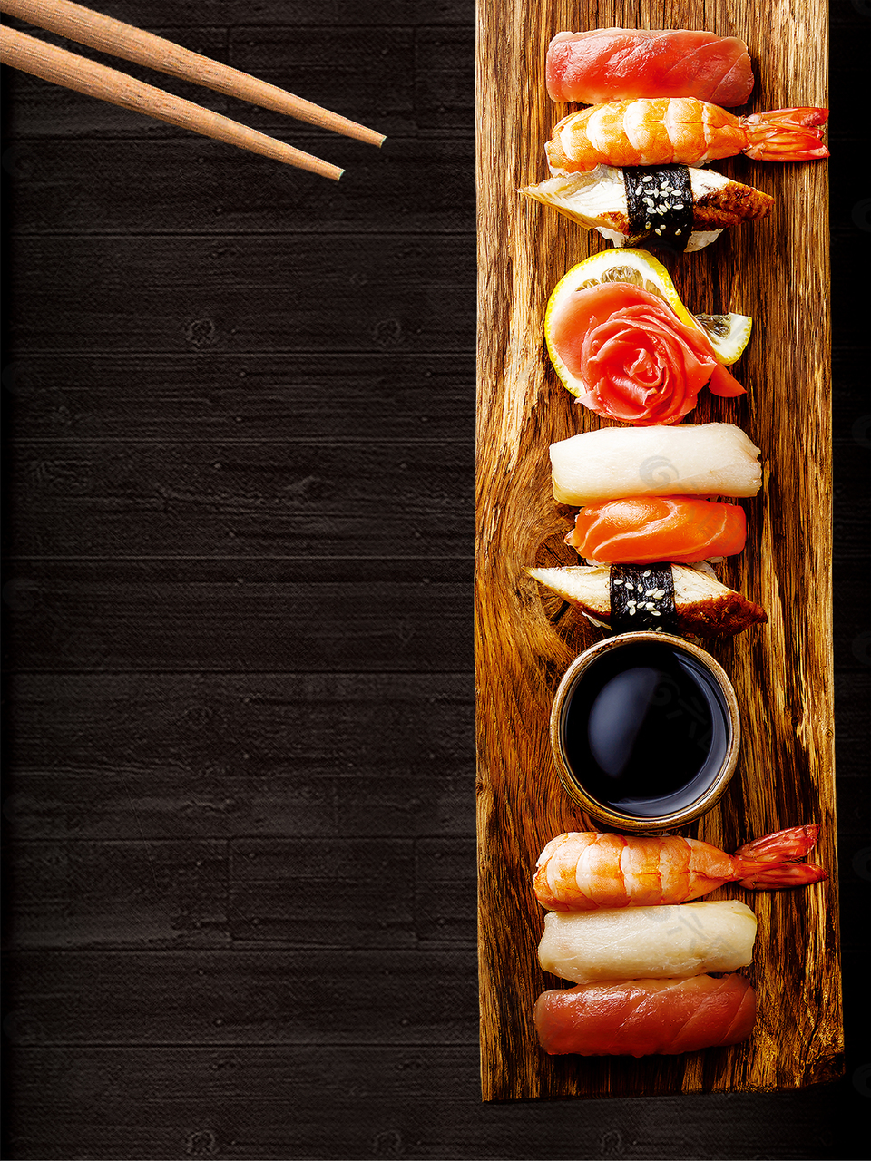 时尚寿司美食海报背景