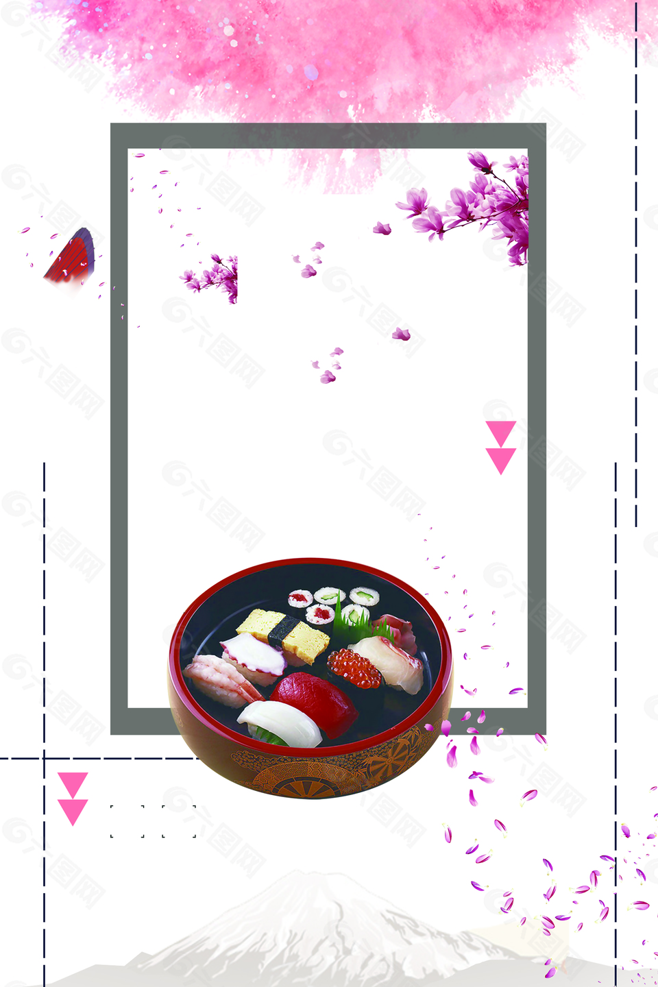 日本海鲜日式风味寿司背景