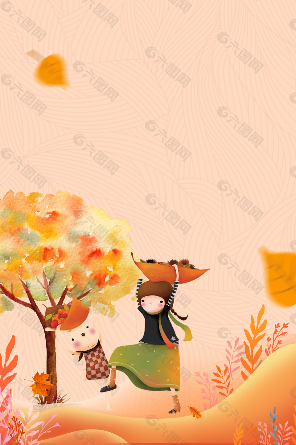 二十四节气立秋传统海报背景