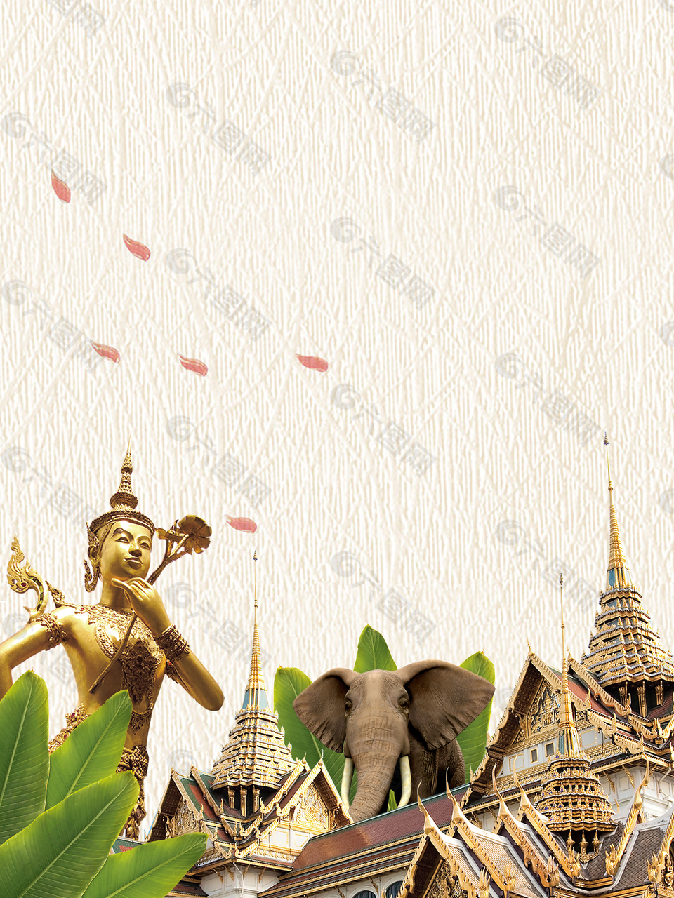 泰国旅游旅行大象背景