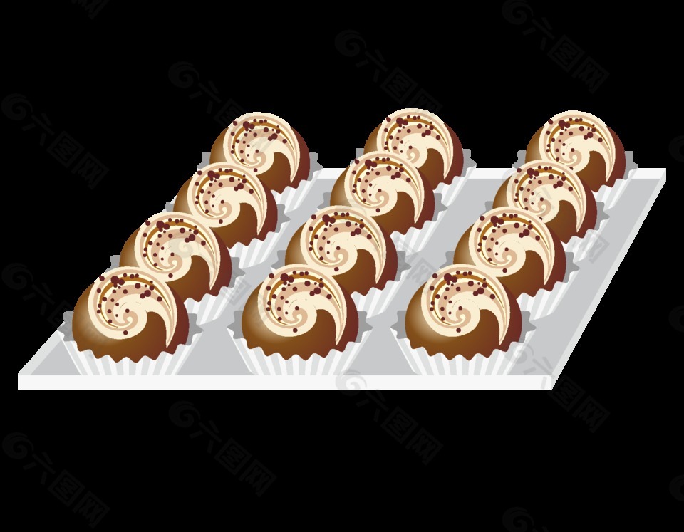 卡通纸杯巧克力元素