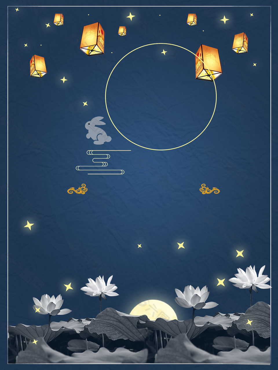 中国风中元节鬼节海报背景