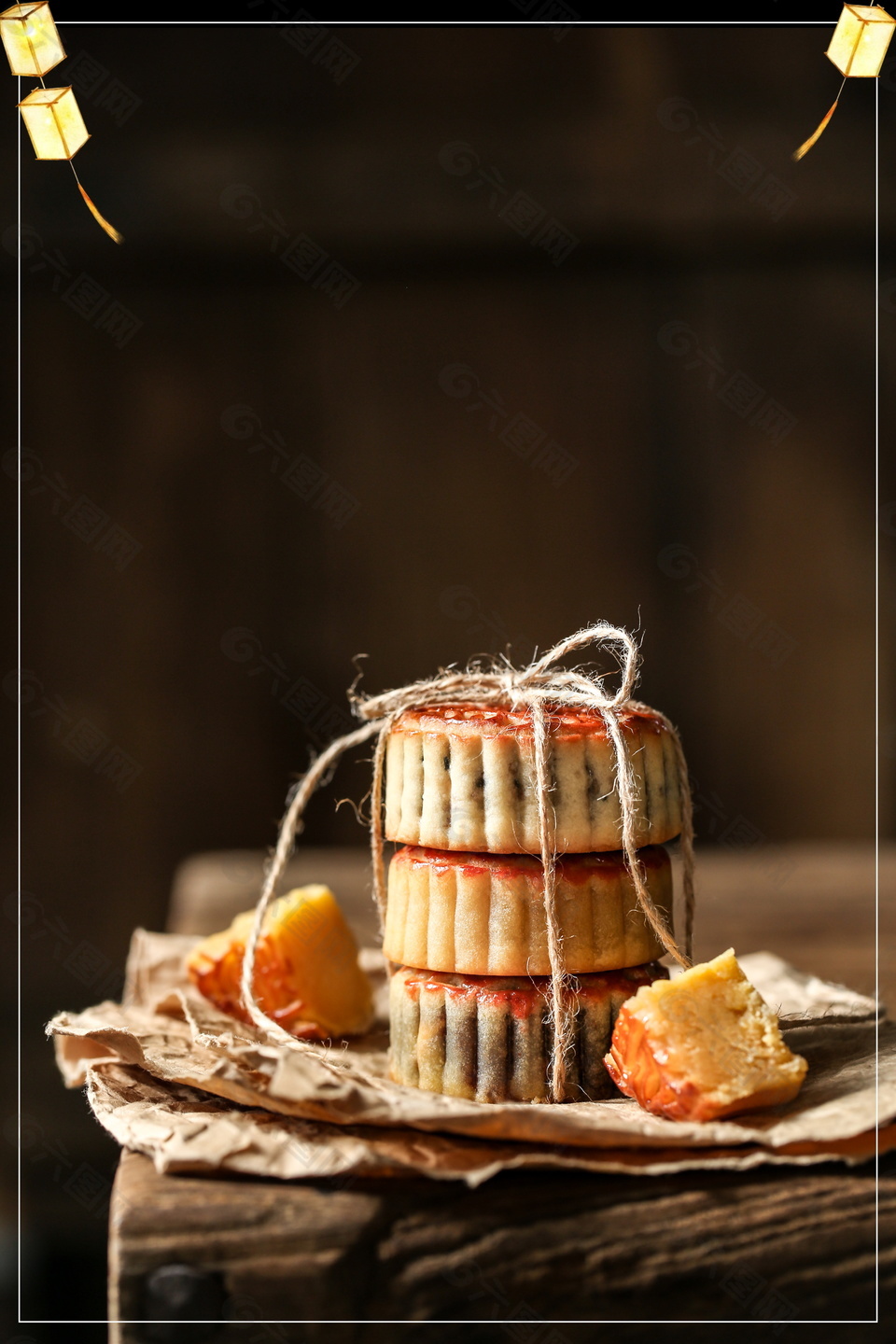 传统中秋月饼背景素材