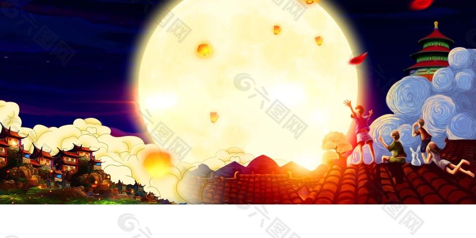 中秋节月亮海报背景