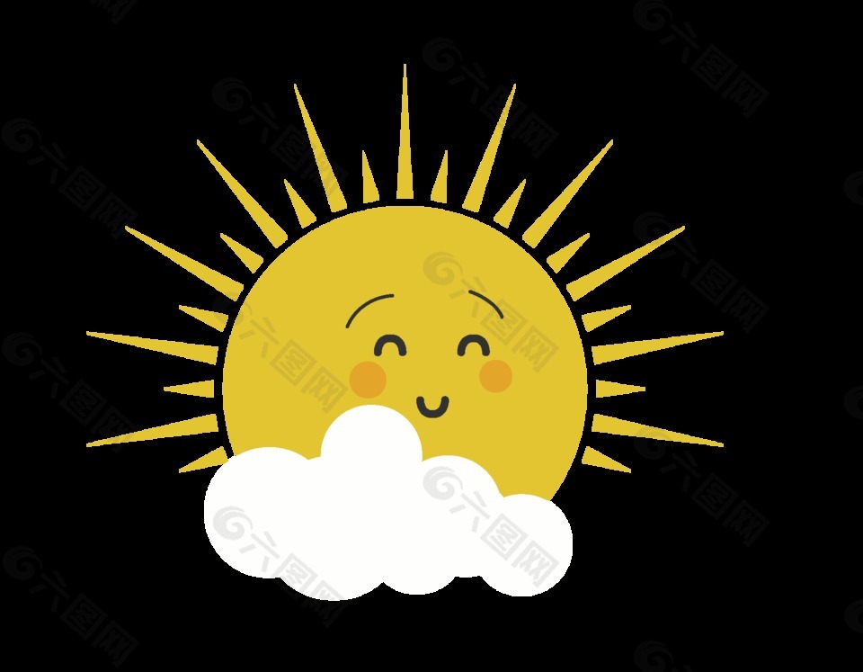 卡通云朵太阳元素