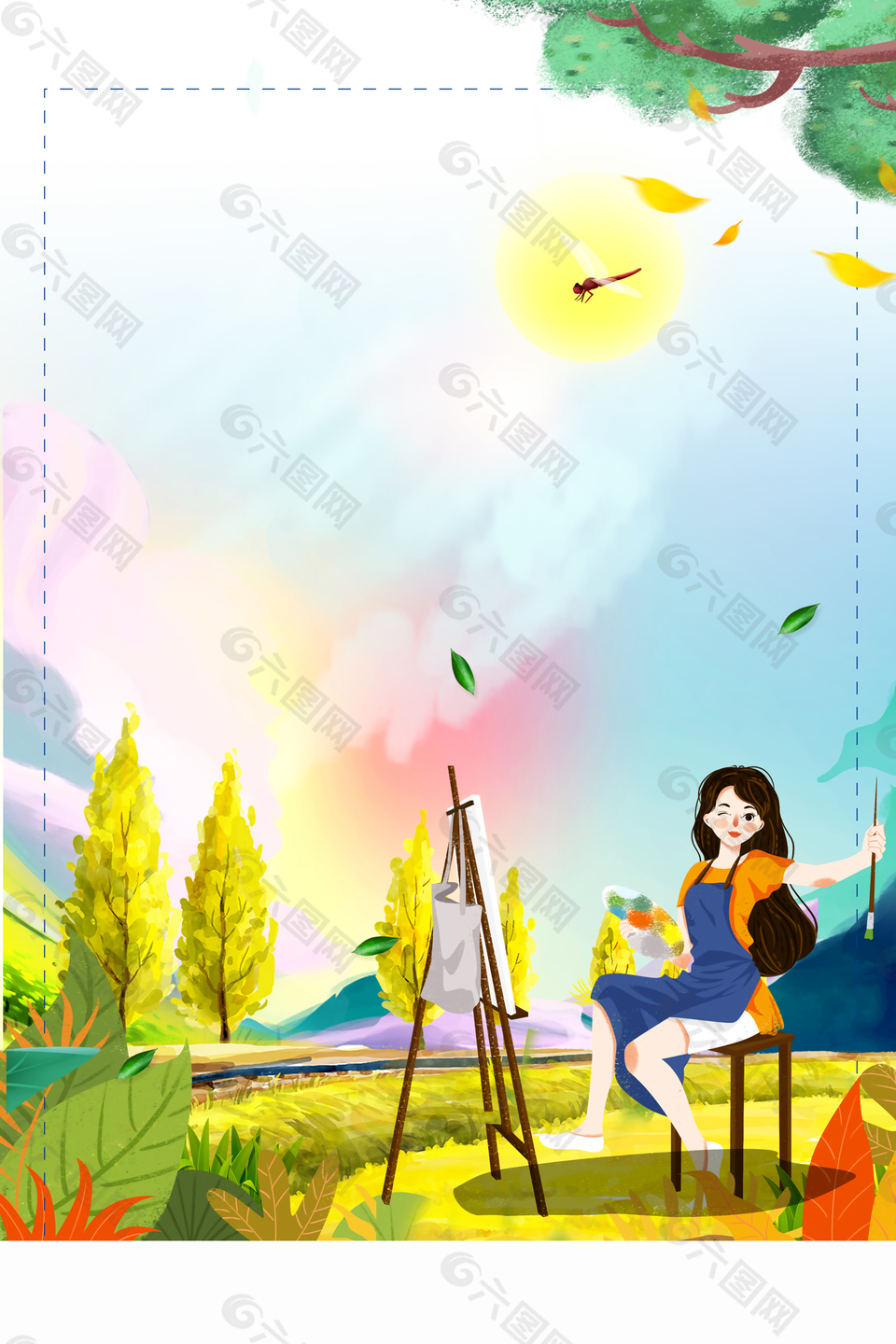 唯美二十四节气处暑背景