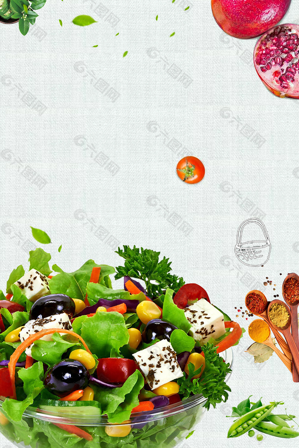 新鲜果蔬食品海报背景