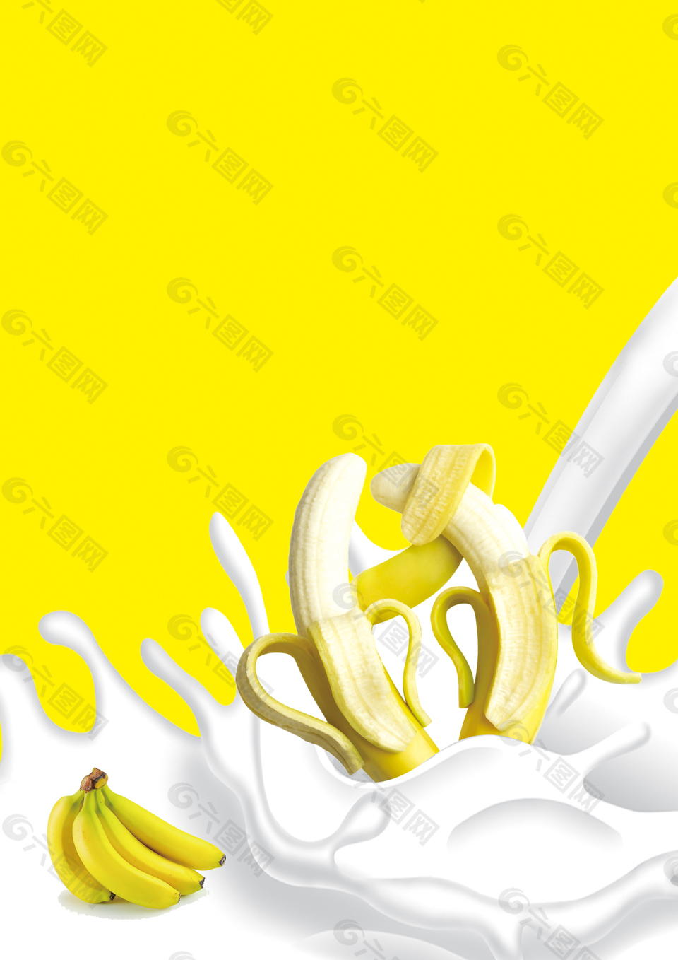 香蕉牛奶海报背景