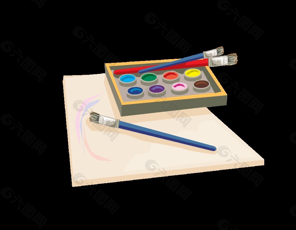 卡通调色盘颜料元素设计元素素材免费下载(图片编号:9319582)-六图网