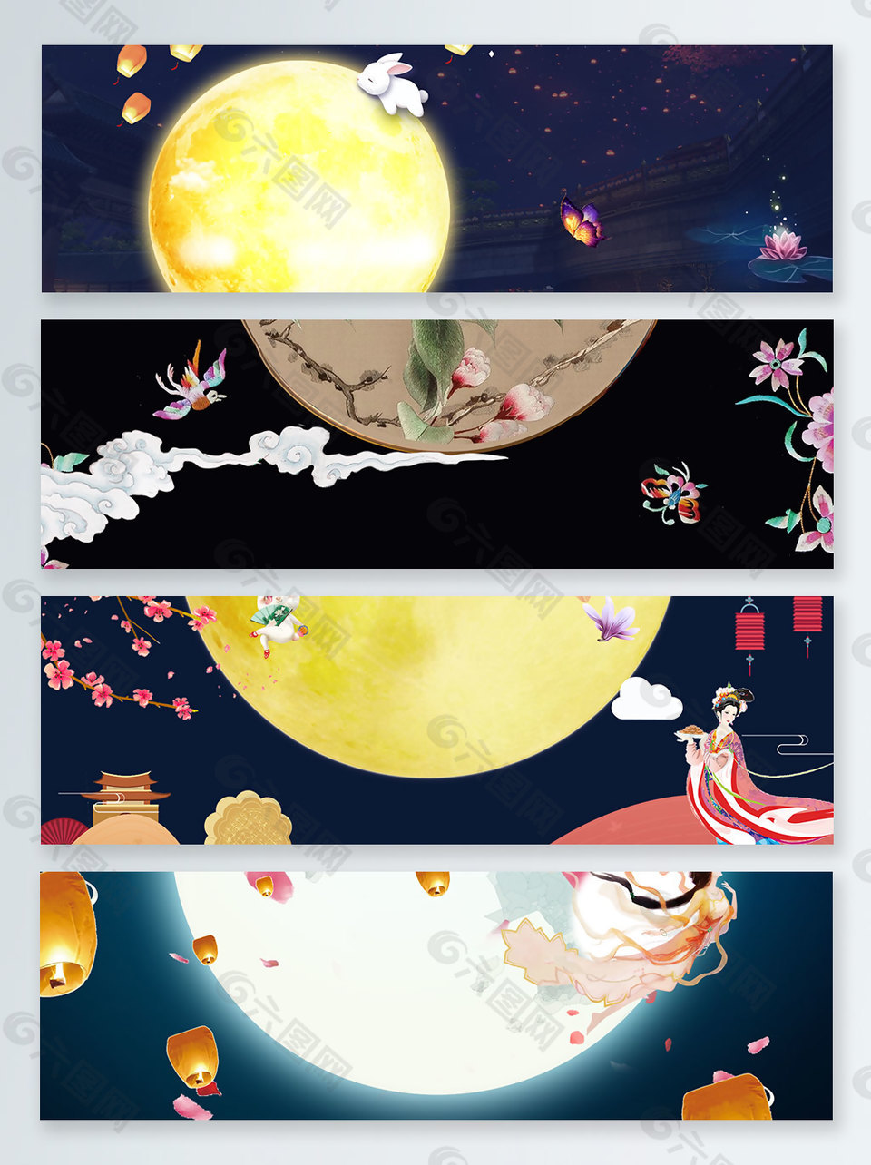 嫦娥八月十五中秋节背景图