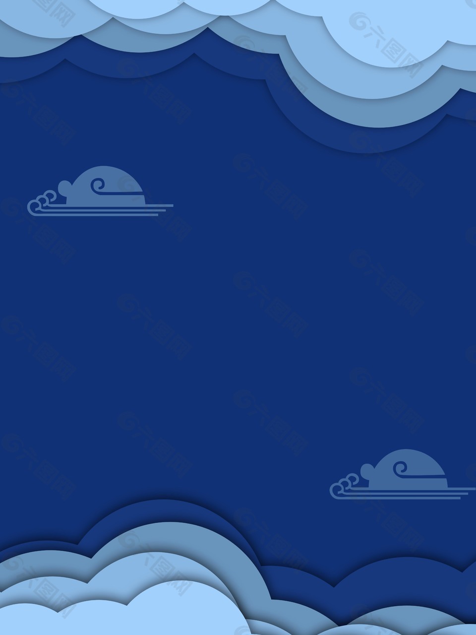 中秋云海海报背景