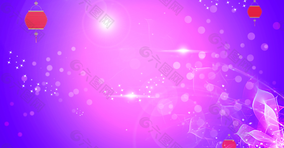 扁平粉紫中秋节背景