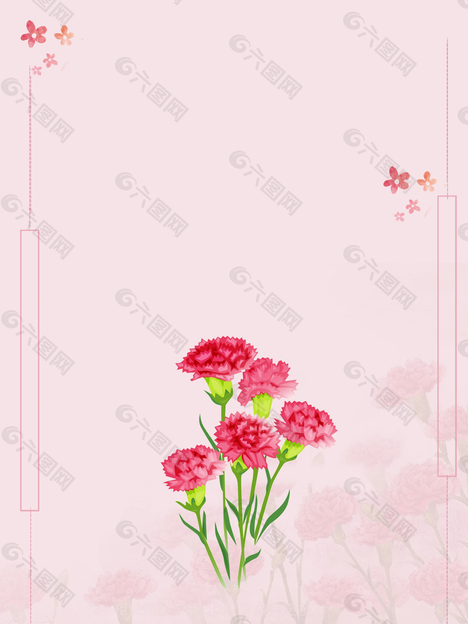 粉色花朵教师节海报背景