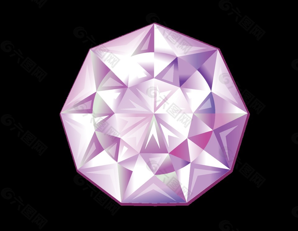 卡通紫色钻石元素