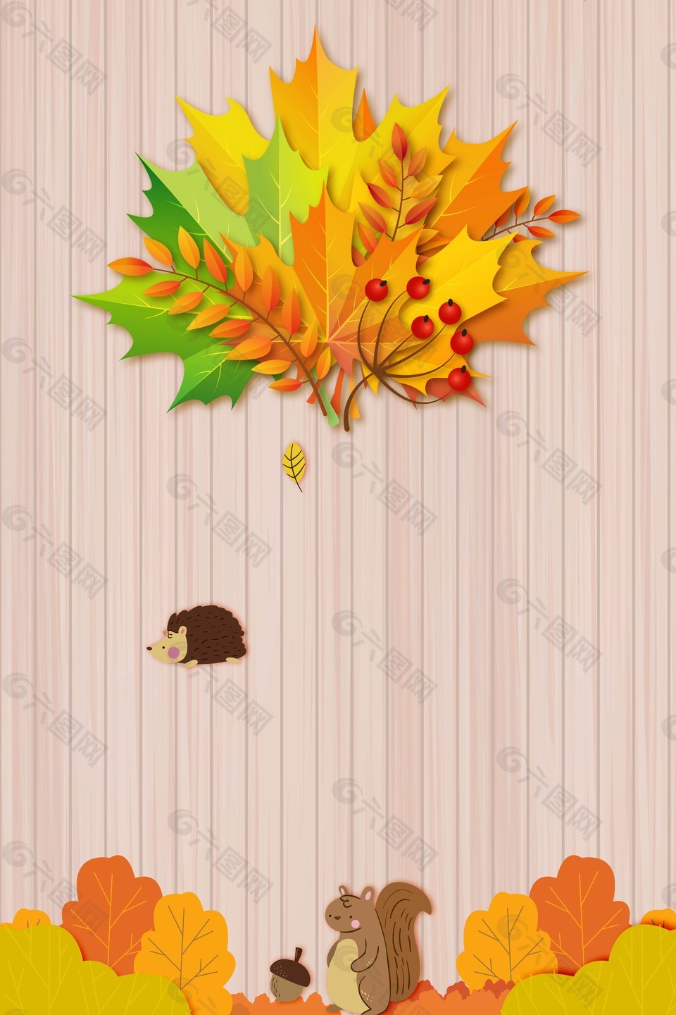 秋天枫叶海报背景