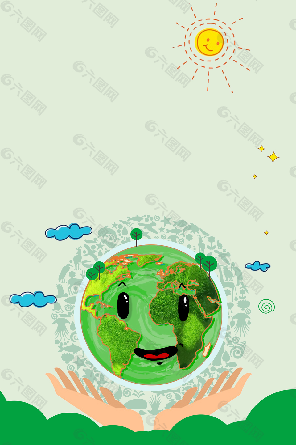 世界地球日环保公益海报背景